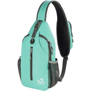 Men Mint Green Crossbody Sling Backpack Sling Bag Travel Hiking Chest Daypack